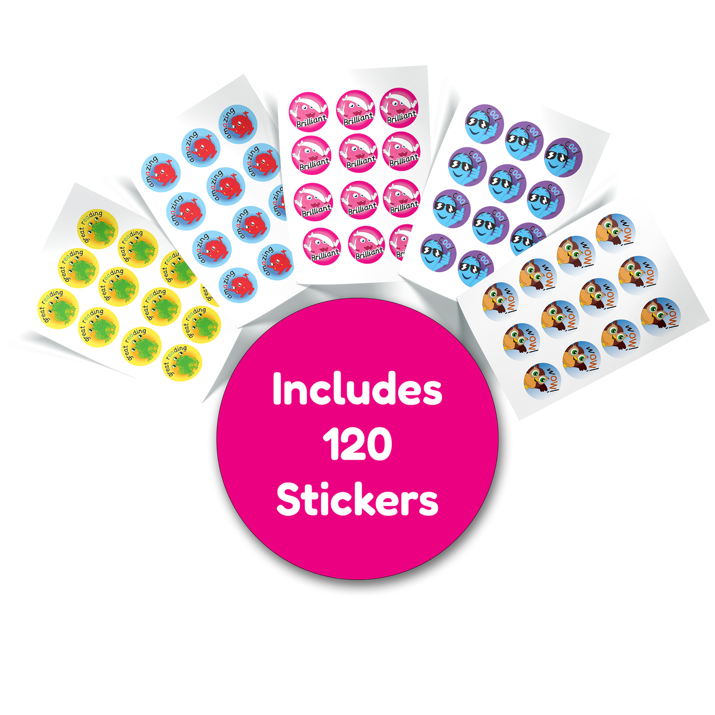 Set of 120 Monsters Phonics Stickers