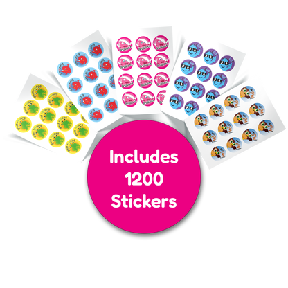 Set of 1200 Monsters Phonics Stickers