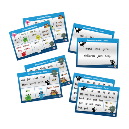 Tricky and Decodable Word Cards – 5 Sets (universal)