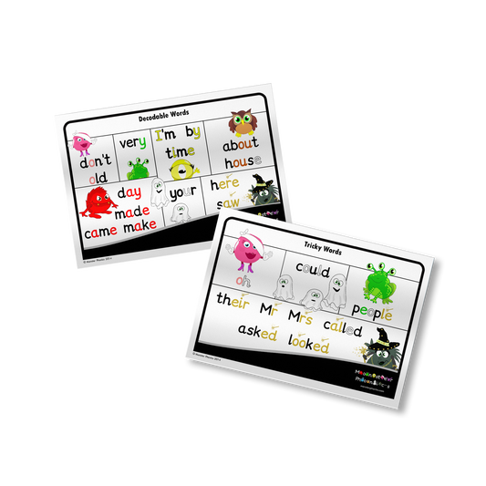Tricky and Decodable Word Cards – 5 Sets