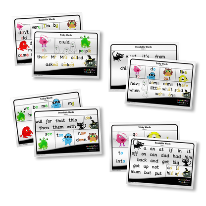 Tricky and Decodable Word Cards – 5 Sets