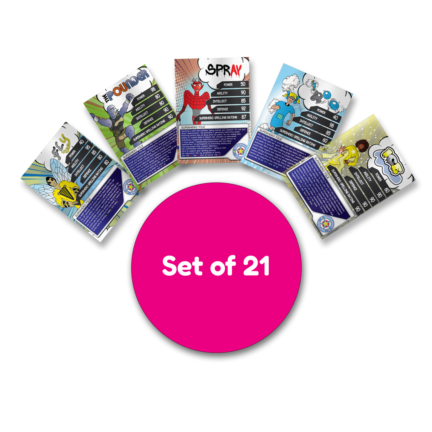 Set of 21 A4 Superhero and Villains Posters