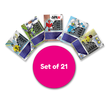 Set of 21 A4 Superhero and Villains Posters